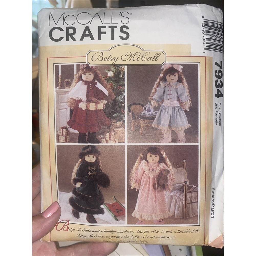 McCall's 7934 Betsy McCall Doll Clothes Pattern 18 Inch Uncut Vintage 1995